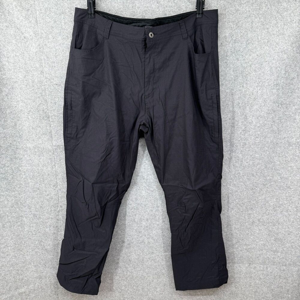 Eddie Bauer Pants Mens 40x31 Black Tech Fleece Lined 2way Stretch Outdoor Hiking - Picture 2 of 9